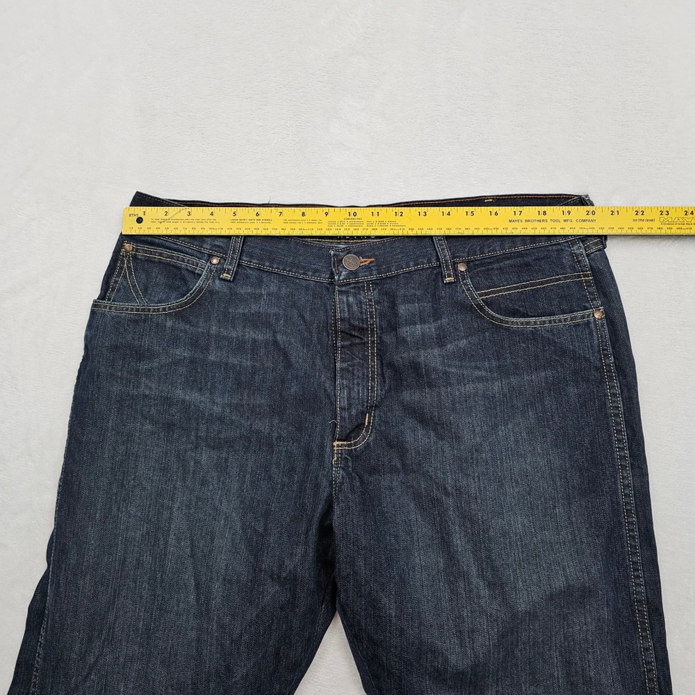 Wrangler Retro Relaxed Bootcut Jeans Mens 40x33 Dark Blue Denim Western Rodeo - Picture 6 of 12